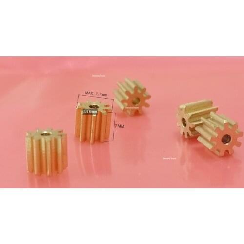 5PCS 0.7M 9T Copper gear DIY Parts 1.98mm 2mm HOLE