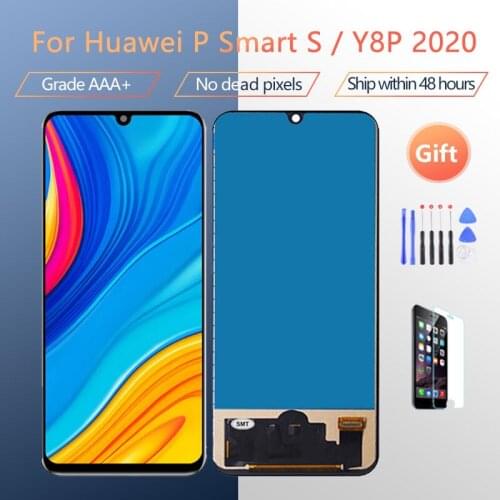 6.3 inches 100% brand new for Huawei P Smart S 2020 tested LCD touch screen digitizer assembly AQM-LX1 Y8P LCD frame + free tool