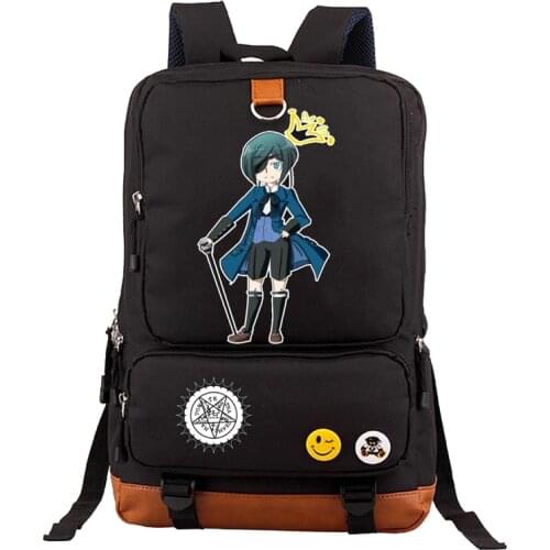 Anime Kuroshits Black Butler Ciel Sebastian Backpacks Teenage School Bookbags Laptop Backpack Women Men Printing Travel Rucksack