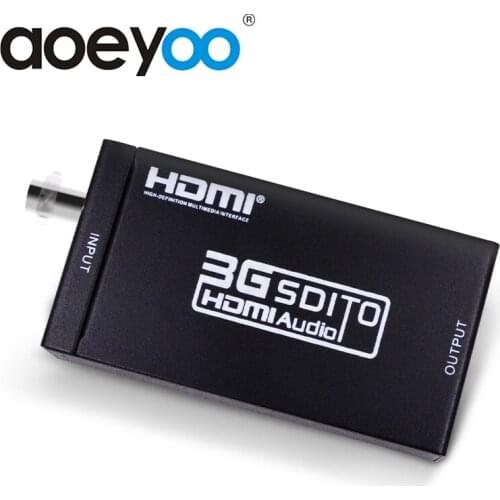 AOEYOO HD SDI to HDMI SDI 2 HDMI Converter Adapter 3G /SD/HD-SDI Signals To HDMI Support 1080P with Power Adapter For TV