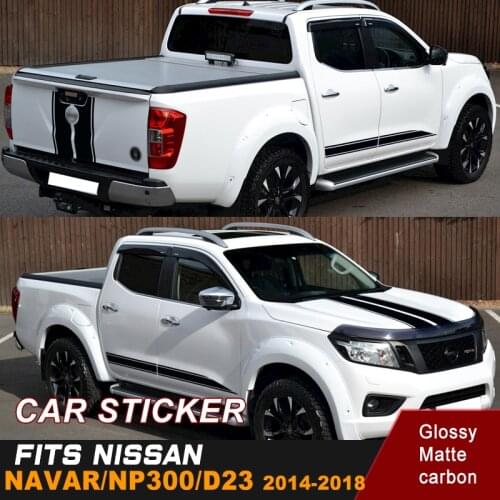 Car Sticker Fit For NISSAN NAVARA NP300 Side-Hood-Tail Door Rear Trunk Cool Shark Stripe Graphic Vinyl Car Decals
