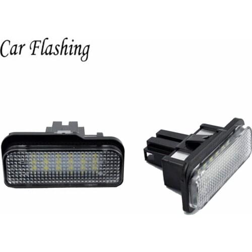 Car flashing 2PCS Car LED License Plate Lights For Mercedes W211 W203 5D W219 R171 No Error for Benz White Number Plate lamp 12V