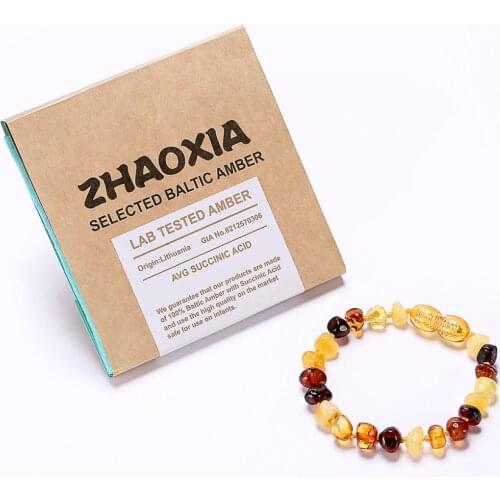 Baltic Amber Teething Bracelet for Boy(Multicolor) - 2 Sizes