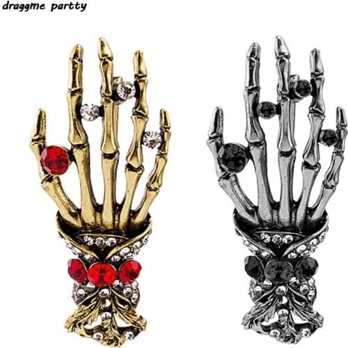 Halloween Ghost Series Skeletal Palm Retro Punk Brooch Badge Lapel Pin Jewelry Gift For Kids Friends