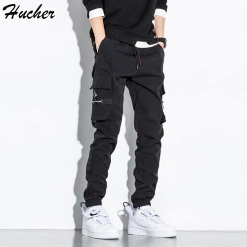 Huncher Mens Cargo Pants Men 2021 Solid Side Pockets Joggers Tactical Military Trousers Streetwear Pants Men Plus Size 8XL