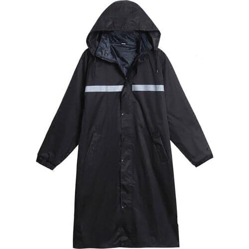 Long Raincoat Thicken Durable Outdoor Adults Men Waterproof Rain Coat Police Working Motercycle Rainwear Trench Coat Hood 60YY49