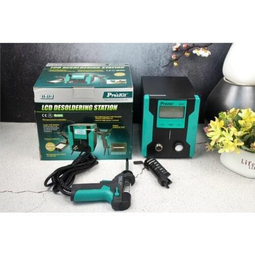 ProsKit SS-331H ESD LCD Digital Electric Desoldering Pump BGA Desoldering Suction Vacuum Solder Sucker Gun Auto sleep