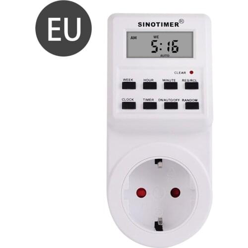 EU UK US FR BR Plug Digital Weekly Programmable Electrical Wall Plug-in Power Socket Timer Switch Outlet Time Clock 220V 110V AC