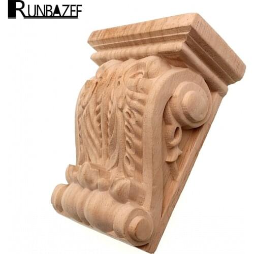 RUNBAZEF European Wood Door Carving Applique Corbel Aisle Decoration Rome Stigma Vintage Home Decor Artesanato Craft Figurine