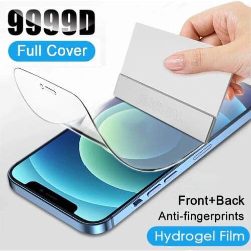 2Pcs Full Cover Hydrogel Film For iPhone 12 11 Pro XS Max X XR Screen Protector For iPhone 7 8 6 6s Plus SE 2020 Front Back Film
