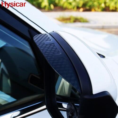 Hsyicar For Ford Focus 2019 Car Rearview Mirror Rain Eyebrow Shield Cover Flexible Protector Cover Trim Interior Accessories ABS