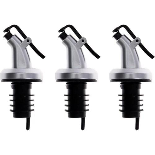 3 Pcs Wine Pourer Cap Whisky Liquor Flask Pouring Oil Bottle Stopper Silicone Stainless Steel Leakproof Dispenser Kitchen Tool