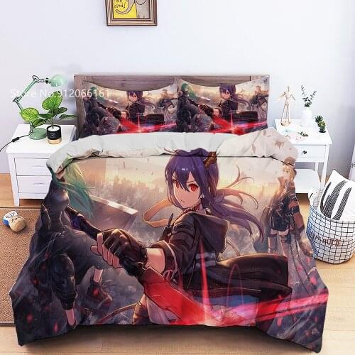 Popular Fashion Game Bedding Set Anime Arknights Bed Cover Set Single Double Queen Duvet Cover 3D Print Bedroom Bed Quilt Cover