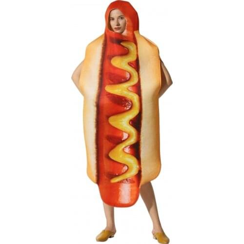 Halloween Hot Dog Cosplay Funny Food Halloween Costume For Adult Women Christmas Doughnut Fancy Dress Kids Family Outfits SL2608