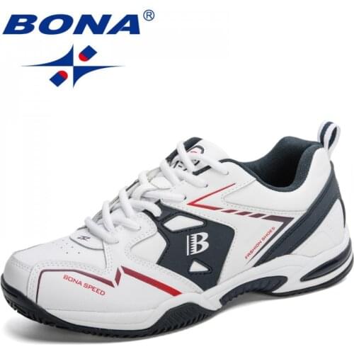 BONA 2020 New Arrival Action Leather High-Quality Men Tennis Shoes Non-slip Sneakers Man Tennis Wear-Resistant Sports Masculino