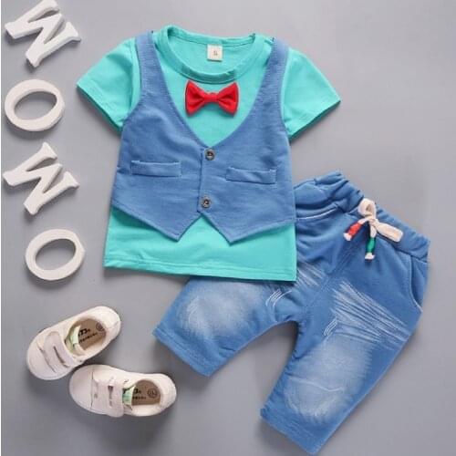 Summer New Born baby Boys Clothes Sets Fashion Suit T-shirt + Pants 2pcs Toddler Infant Outfit Wear Sports Clothing Sets 1 year