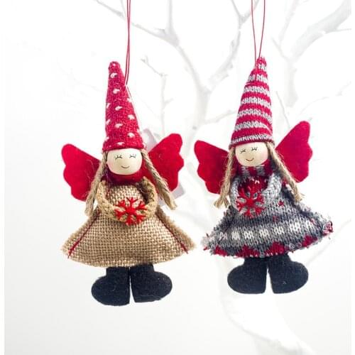 Cute Cartoon Angel Plush Doll Christmas Pendant Creative Christmas Tree Closet Hanging Ornaments Window Decoration Xmas Gift Toy