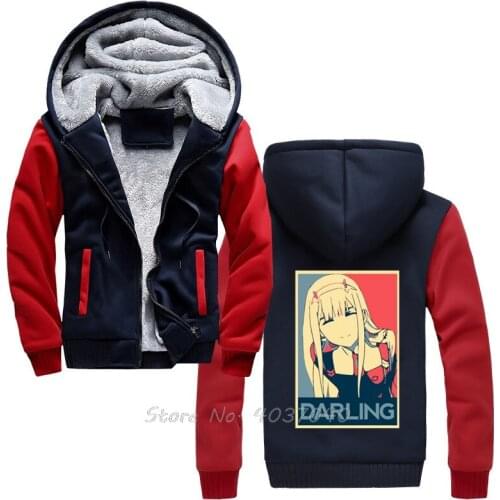 Darling In The Franxx Zero Two Hoodie Men Winter Thick Warm Sportwear Sweatshirts Harajuku