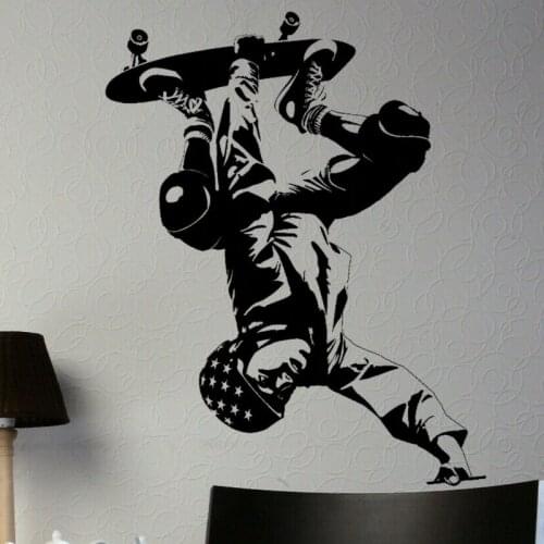 Skateboarding Wall Sticker Decal Skiing Posters Vinyl Wall Decals Pegatina Decor Mural Skating Car Decal Sticker