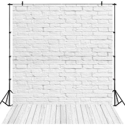 NeoBack Vinyl White Brick Wall Wood Floor Mix Pattern Photography Backdrop Photocall Children Studio Portrait Photo Backgrounds