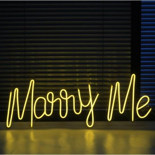 Custom Neon Sign Marry me Light Waterproof Flex Led LED Light Signs For Wedding Birthday Party Restaurant Decoration