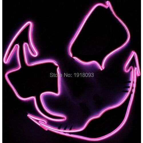 New arrival EL Wire Novelty Lighting Glowing Mask Make up party glow mask Neon glow light Mask for Party Supplies