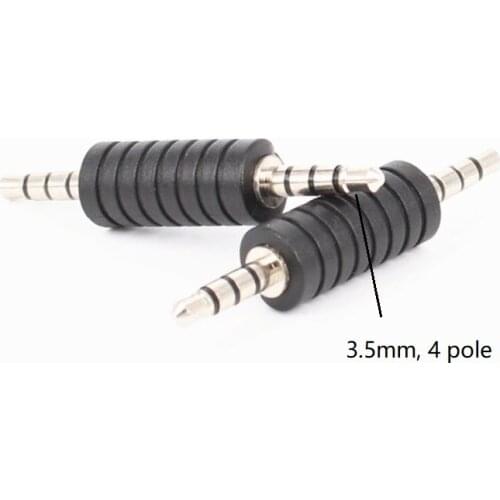20pcs/lot 4 Pole 3.5mm male to male Connector Coupler Adapter Audio Cable Extension for MP3 DVD Headphone Car AUX