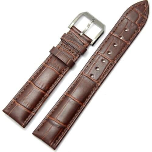 Cowhide Watchbands 19 20 21 22 24mm Genuine Leather Clock Watch Strap Band Accessories Stainless Steel Pin Buckle Clasp