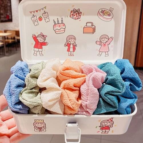 New Women Elegant Candy Colors Soft Scrunchie Ponytail Holder Hair Tie Sweet Headband Hair Bands Fashion Hair Accessories