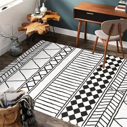 Modern Thick Lamb Wool Living Room Carpet Bedroom Sofa Absorbent Non-slip Childrens Floor Mat Plush Line Decorative Carpet