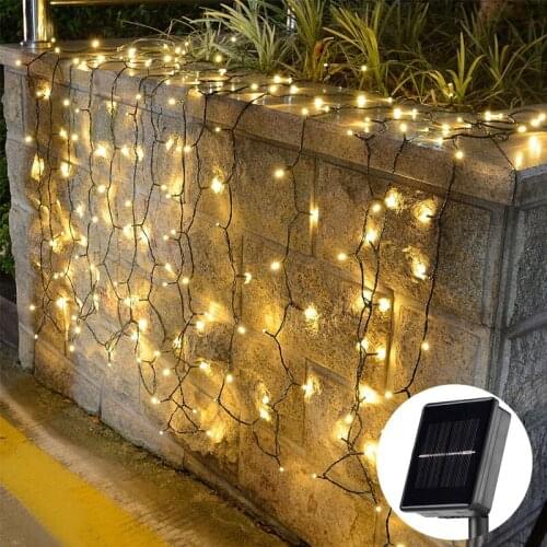 Led String Fairy Light 12m 100leds Solar Lamp Power 8 Modes Christmas Lights For Wedding Party Holiday Lights