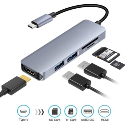 USB C Hub HDMI Adapter for MacBook Pro, 5 in 1 Dongle USB-C to HDMI, Sd/TF Card Reader and 2 Ports USB 3.0
