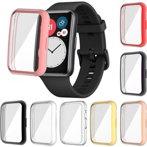 Anti-scratch Full Edge Smart Bracelet Protective Case Cover TPU Case For HUAWEI Watch Fit Band Full Coverage Film Soft TPU Case