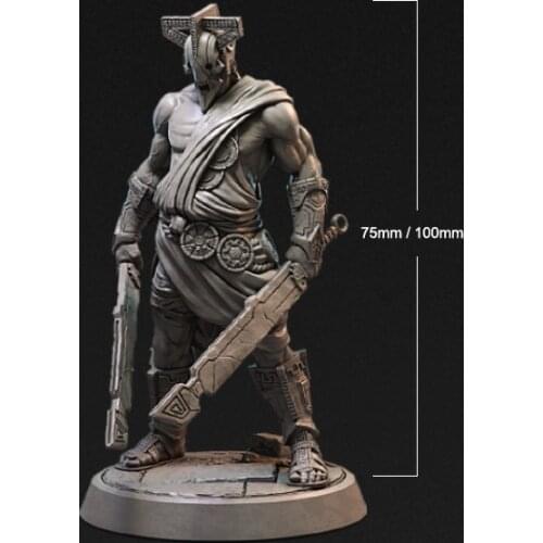 1/24 75mm 1/18 100mm Resin Model Kits The Undead Warrior Figure Unpainted No Color RW-310