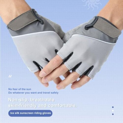 1Pair Spring Summer Adults Shock-absorbing Non-slip Half-finger Gloves for Outdoor Sports Non-slip Half-finger Gloves for Outdoo