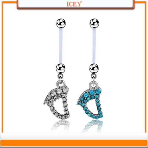 Cartoon foot, foot, soft rod, bendable navel ring, pregnant womans navel nail