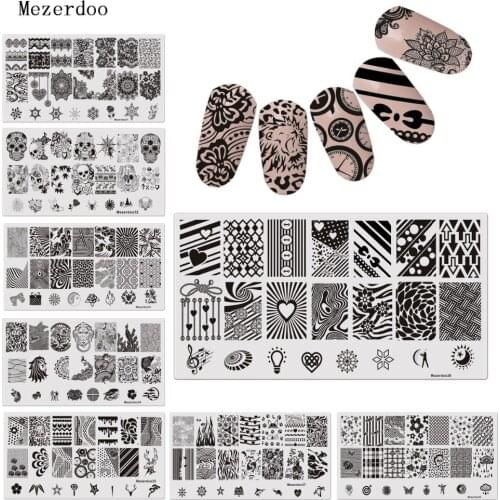 Hot Nail Stamping Template Lace Lion Head Stamp 1Pc Rectangle Nail 12*6cm Nail Stamping Plate Patterns Optional