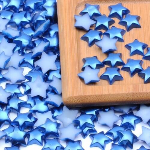 10g About 80pcs Starlet Shape 10mm Many Colors Imitation Half Pearls Flatback Nail Art DIY Jewelry Crafts Laptop Decoration