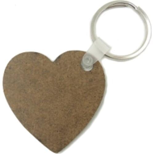 100pcs/lot Wholesale Fashion diy OEM Sublimation keychain Wooden Key Rings heart shape White blank MDF Key Chain for Heat Press