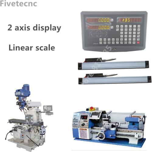 2 Axis digital readout DRO display with 120-520mm linear scale linear encoder linear ruler for milling lathe machine