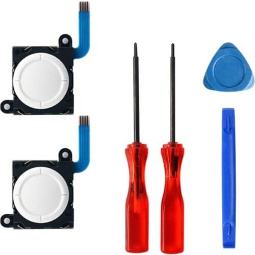 6pcs/set 3D Analog Sensor Joystick Thumb Stick Kit for Switch NS Repair Tool Triangle Paddle Screwdriver J0PB