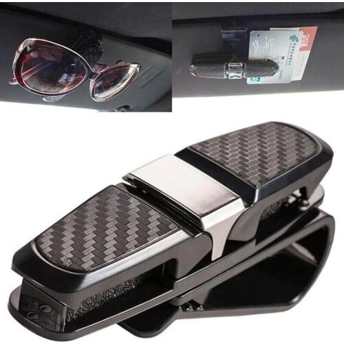 Car Sun Visor Sunglasses Holder Clip Universal Black Ticket Card Clamp Fastener Cip Car Glasses Cases Portable