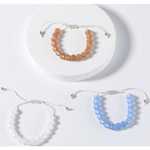 LUNA CHIAO Women Fashion Jewelry 2021 New Trendy Matte Glass Beads Bracelet Pull Tie Strand Bracelets