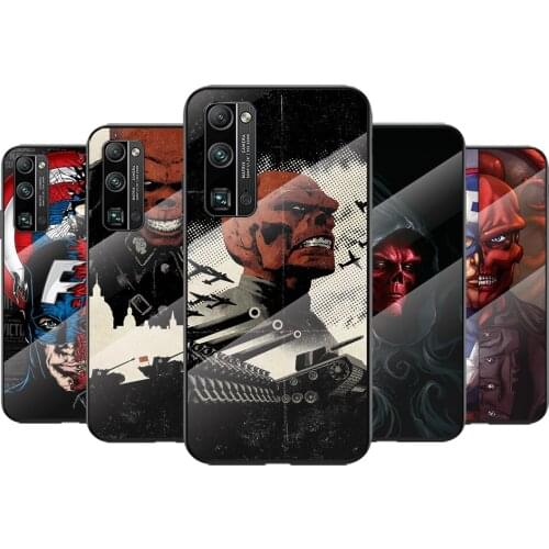 Tempered Glass Cover Captain America villain Red Skull For Huawei Honor 30 20 10 9X 8X Pro Plus Lite Shockproof Shell Phone Case