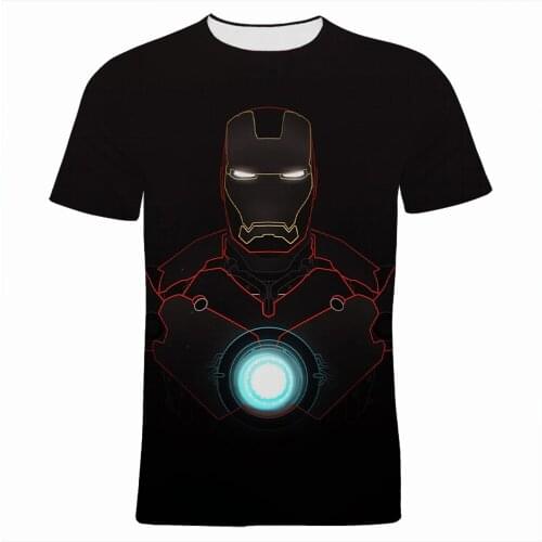 Tshirts Men T Shirt Summer Fashion Marvel Iron Man 3D Printed Cool Womens Clothing Casual Short Sleeve Boy Girl Kids Tee Shirts