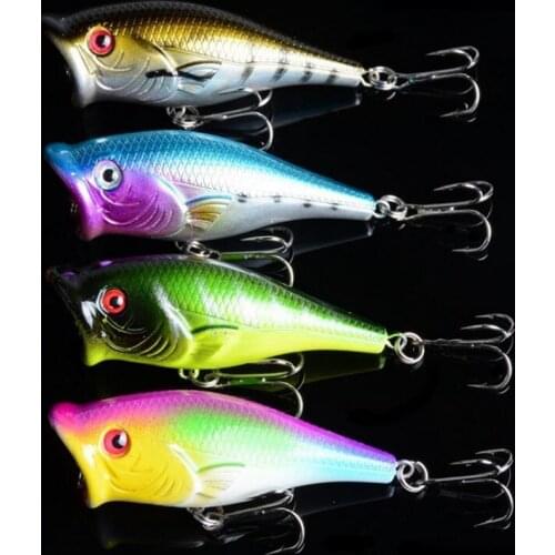 Hot Sale 4 Pieces Top water Popper Hard Fish Lure Big Mouth Bass killer Bait Artificial Hollow Vibration Bait