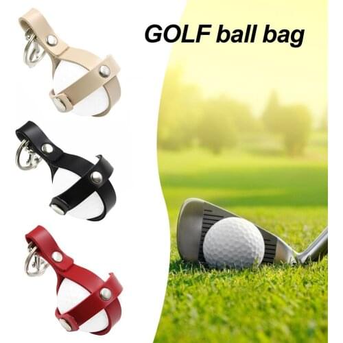 Mini Portable Golf Ball Pocket 3 Colors PU Ball Pouch With Keychain Golf Ball Bag Golf Accessories For Golf Courses