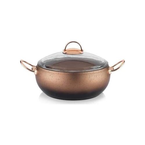 Schafer Jupiter Casting Granite 24 cm Deep Pots-Gold- Interior Surface Coating: Casting