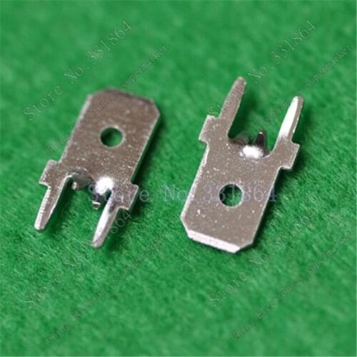 6.3mm middle opening terminal solder plate PC board welding terminal plug copper plate welding board terminal