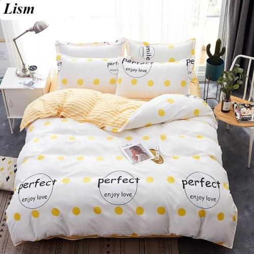 Bedding Set Home Bedroom Set Simple Fashion Duvet Cover Bed Sheet Pillow Case Double-sided Pattern Twin Queen King 220x240